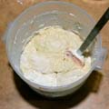 Wet dough before kneading